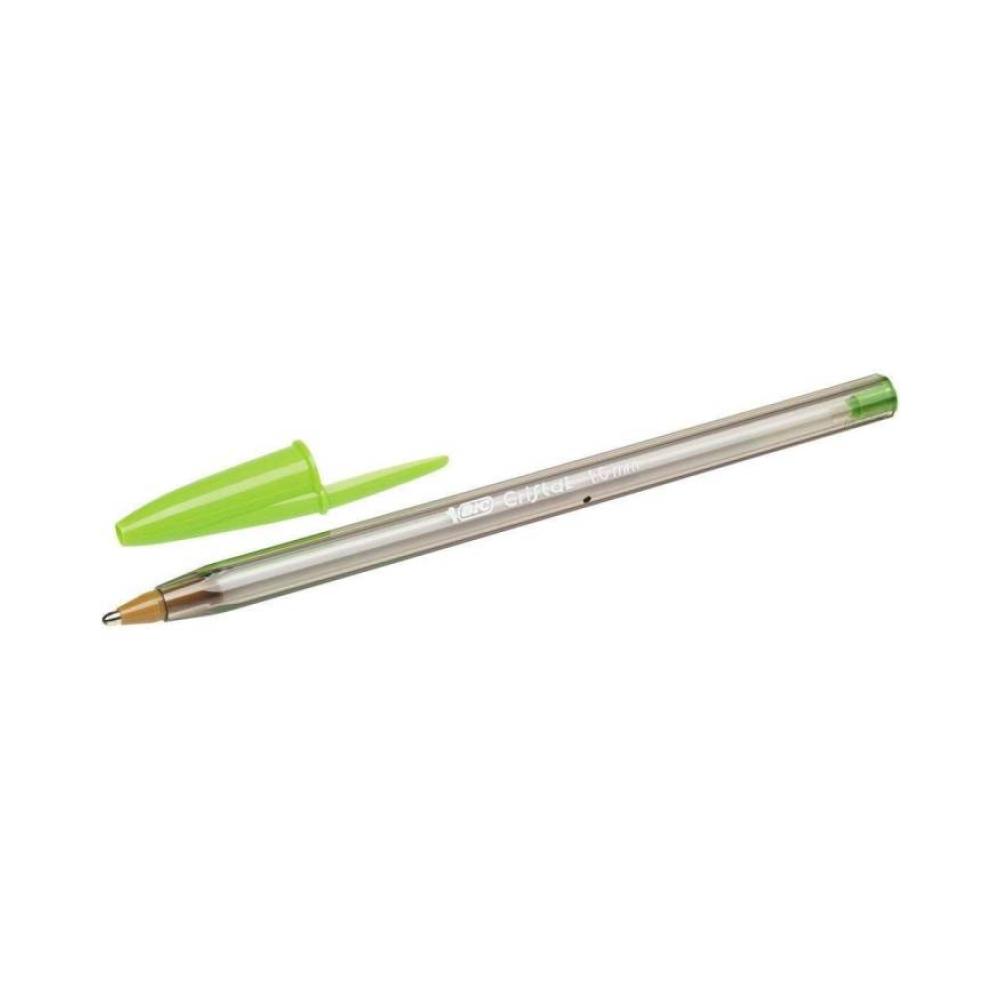 Boligrafo bic cristal fun verde lima punta 1,6 mm.