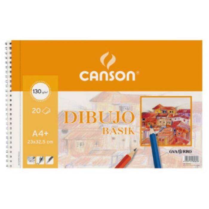Bloc dibujo basik espiral microperforado con recuadro a4+ 130g 16+4hojas canson