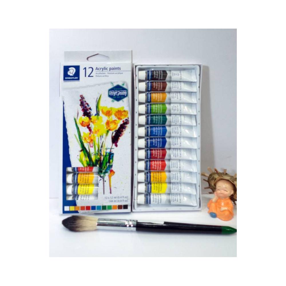 Caja 12 pinturas acrilica altamente pigmentadas staedtler