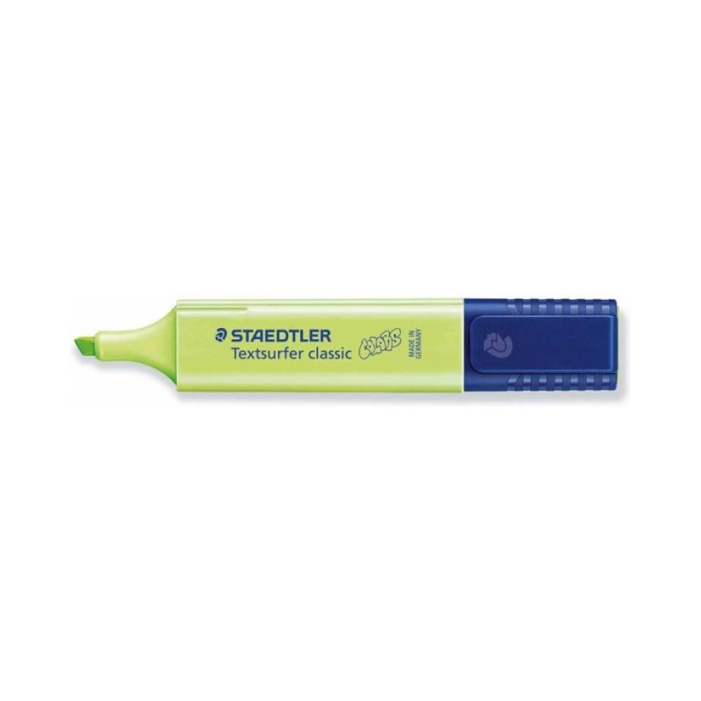Rotulador fluorescente verde pastel staedtler