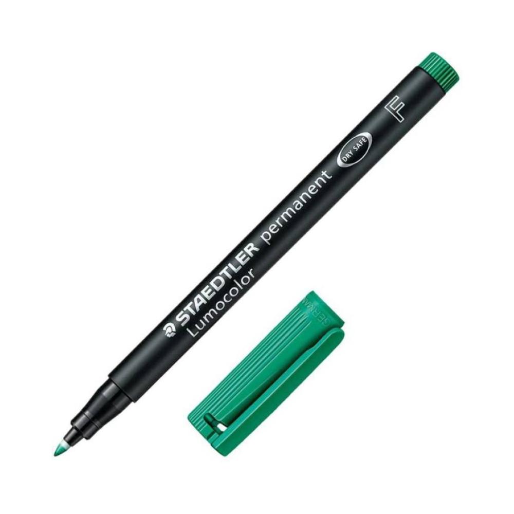Rotulador permanente lumocolor f verde staedtler