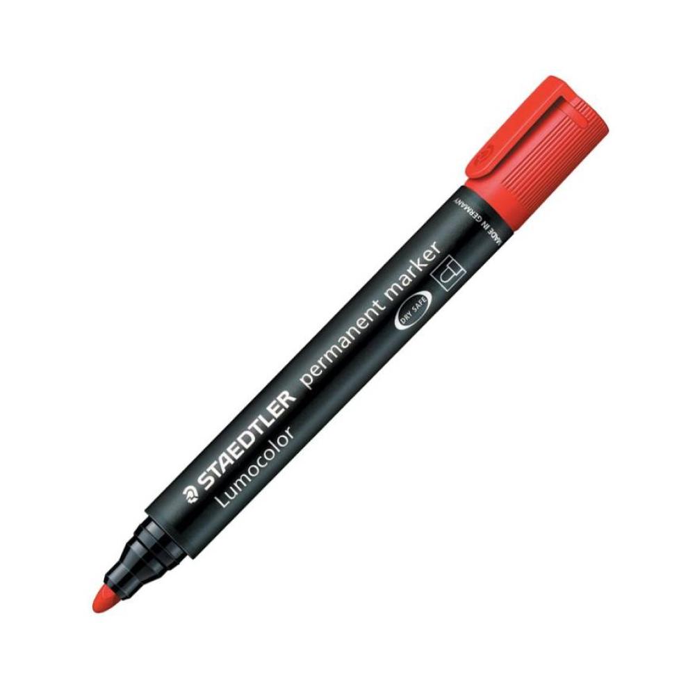 Rotulador rojo permanente de punta redonda staedtler