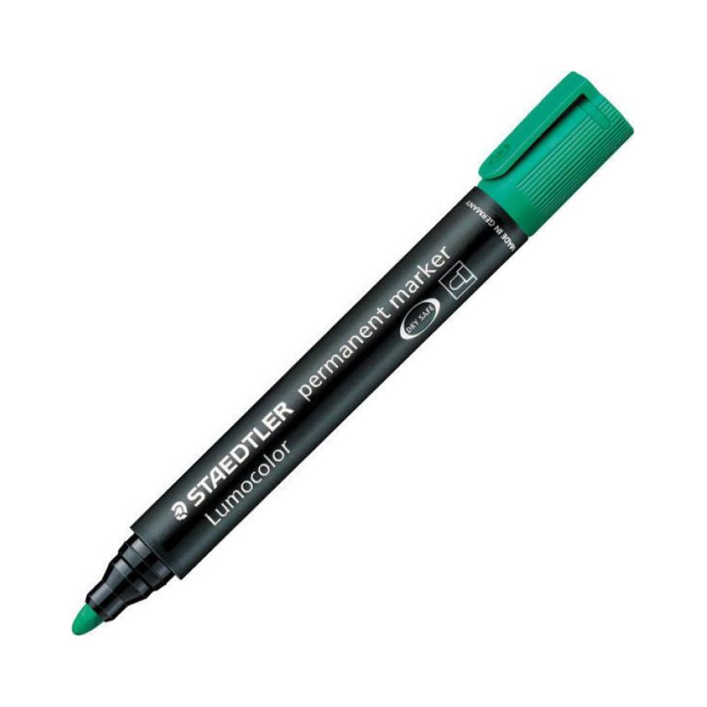 Rotulador permanente verde lumocolor marker staedtler