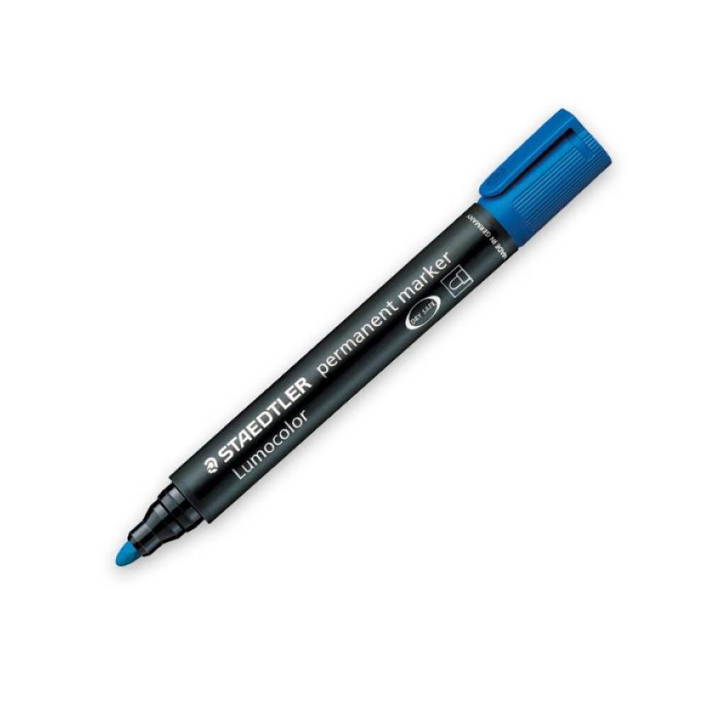 Rotulador azul permanente de punta redonda staedtler