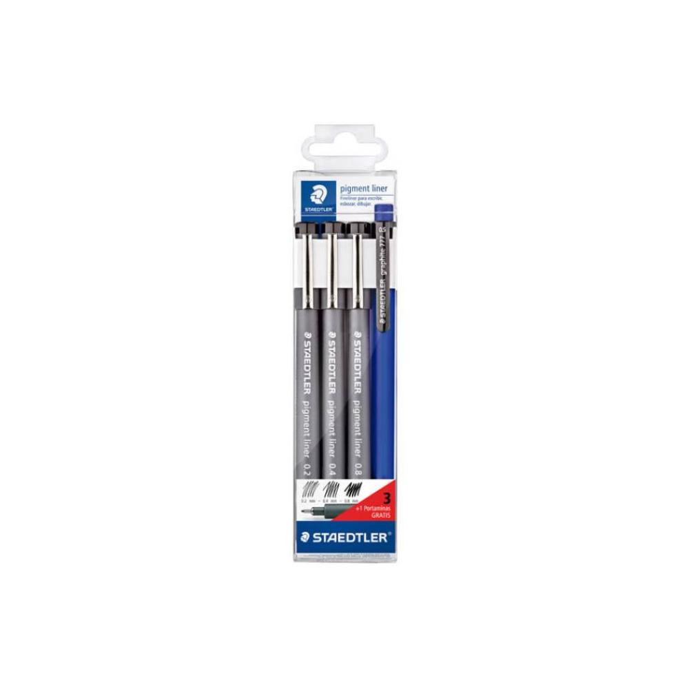 Pack calibrados pigmento liner 308 (2-4-8) staedtler
