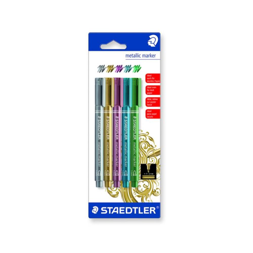 Rot.staedler metallic marker bl /5 unid