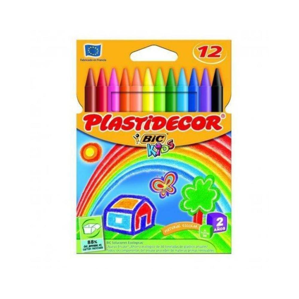 Caja 12 ceras plastidecor bic