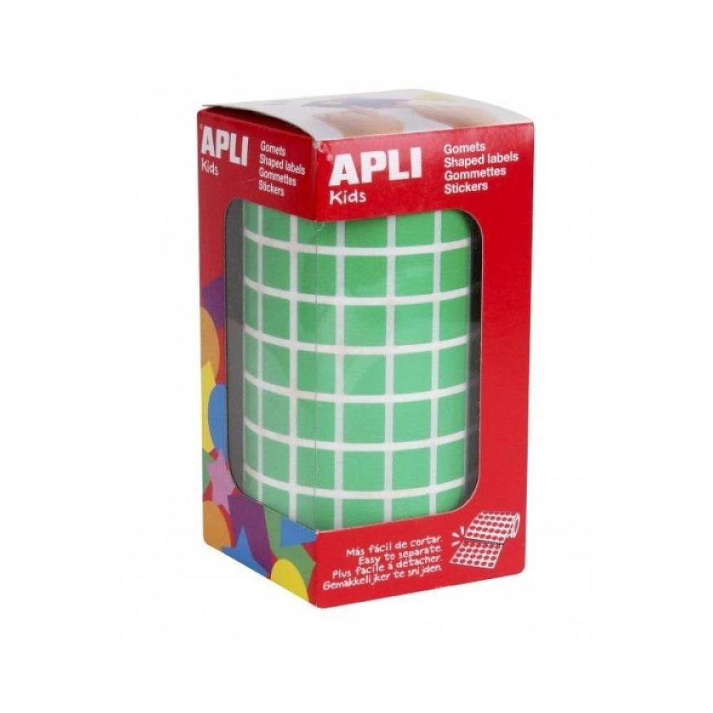 Rollo gomets cuadrado verde r4874