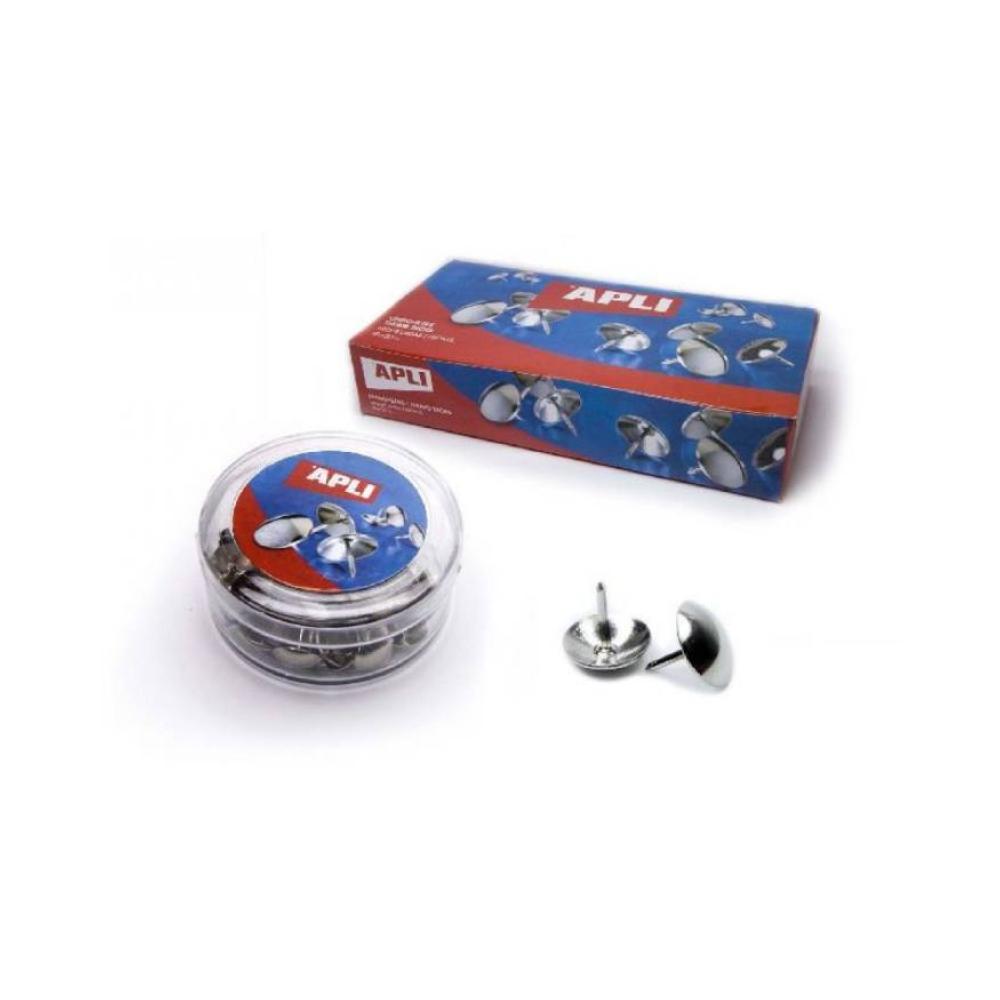 Caja 50 chinchetas niqueladas apli