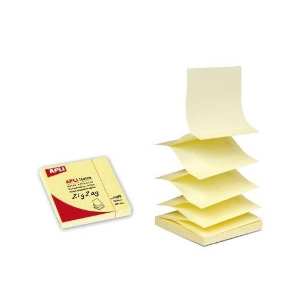 Notas adhesivas 75x75mm amar znota apli zig-zag