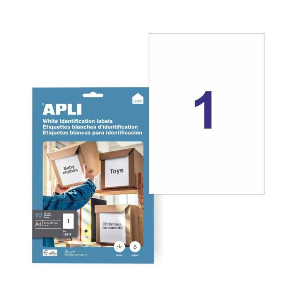 Paq. 10 etiquetas inkjet apli a-4