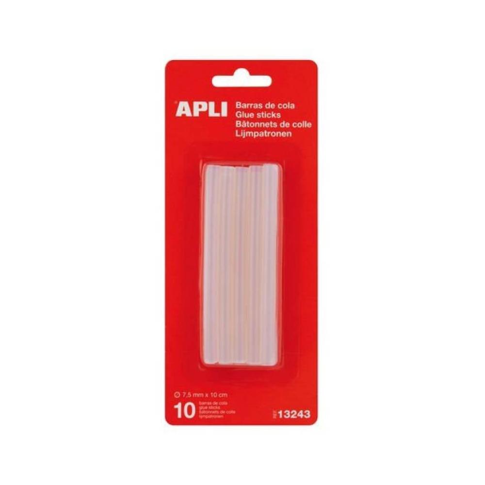 10 barras de silicona termofusible Ø 7,5 mm x 10 cm apli 13243