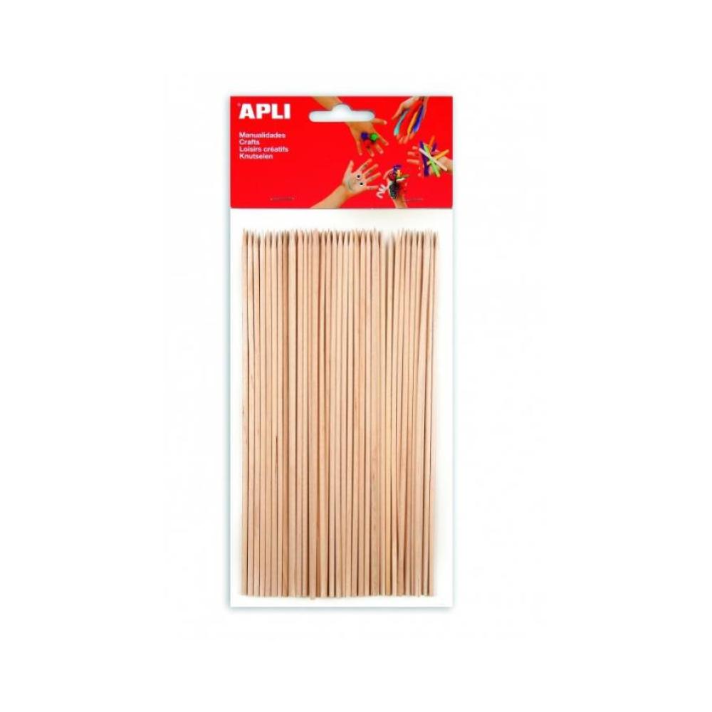 Palo redondo madera pincho apli 200mm 50 unids 13483