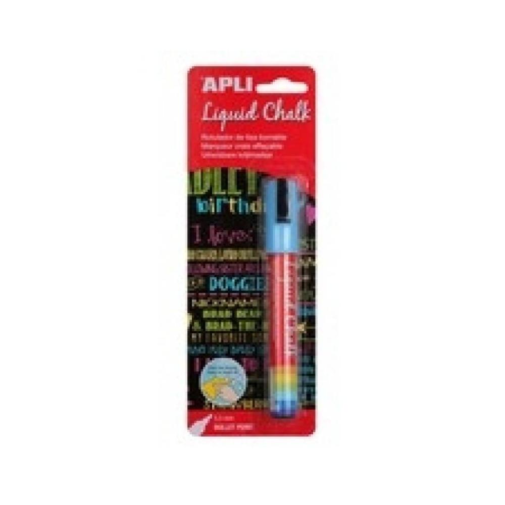 Rotulador tiza líquida 5,5mm azul apli blister