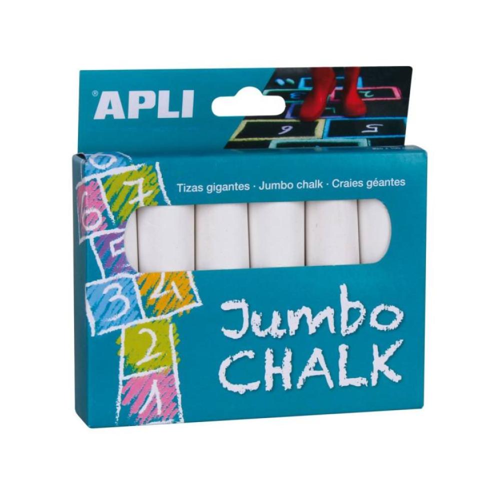 Tiza jumbo apli blanca 6und
