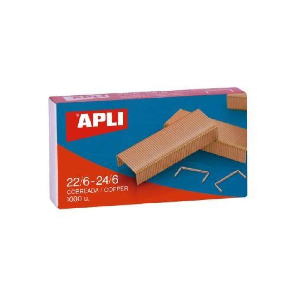 Grapas 22/6 24/6 apli cobre