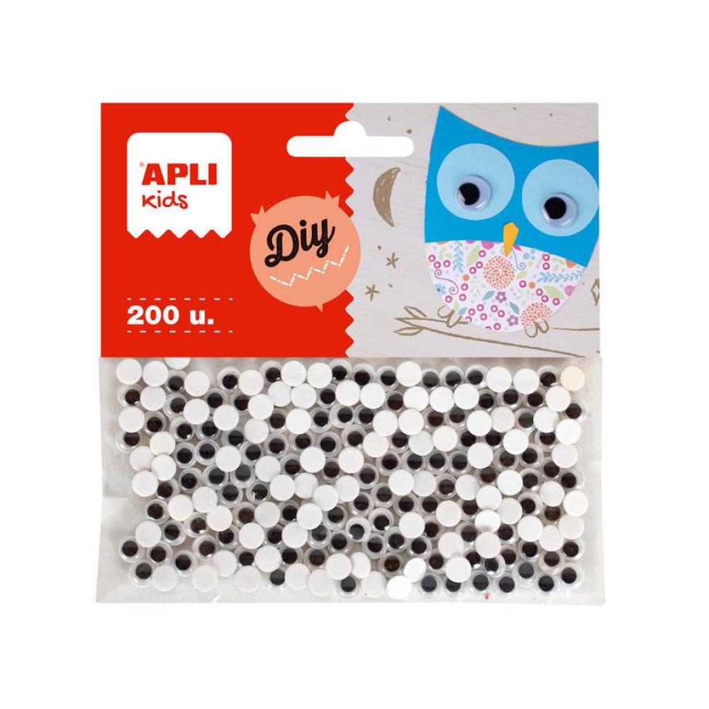 B/200uds ojos moviles adhesivos 6mm