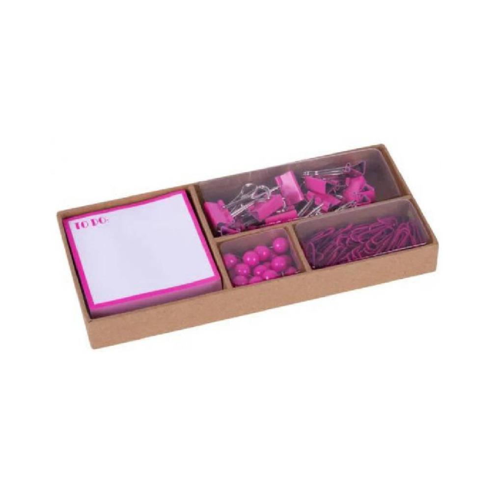 Set apli oficina fucsia