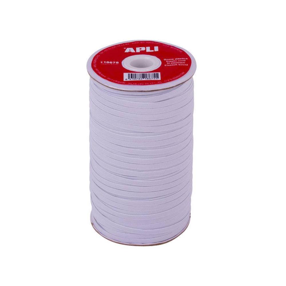 Bobina goma elastica blanca apli 5mmx100m