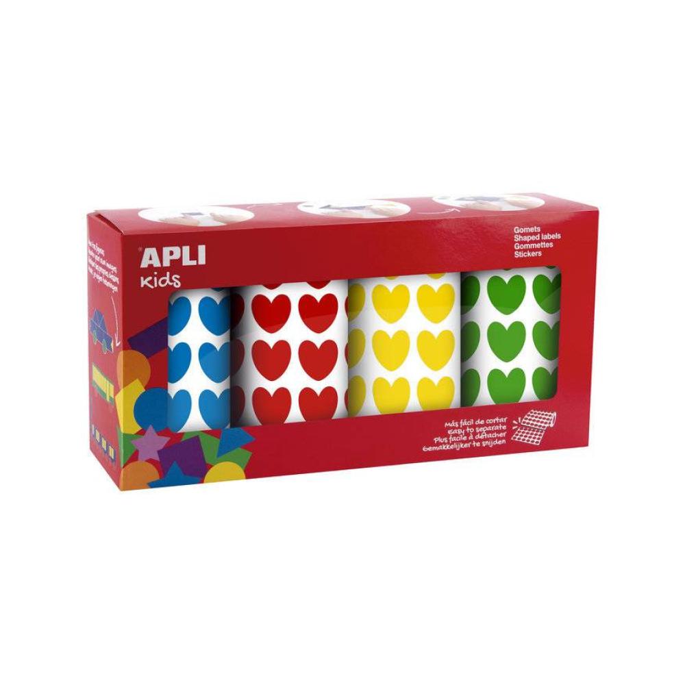 Pack 4 rollos gomet corazones 7080 unidades