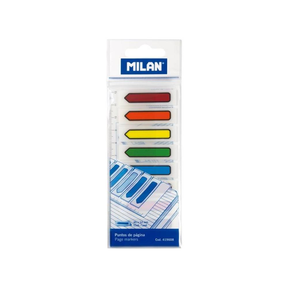 Banderitas adhesivas milan 45x12 mm 8 colores surtidos milan