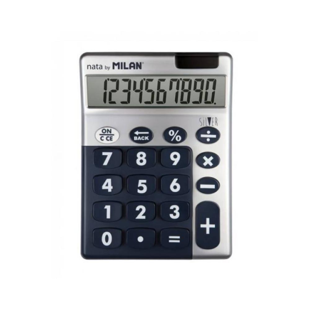 Calculadora milan 10 digitos silver azul