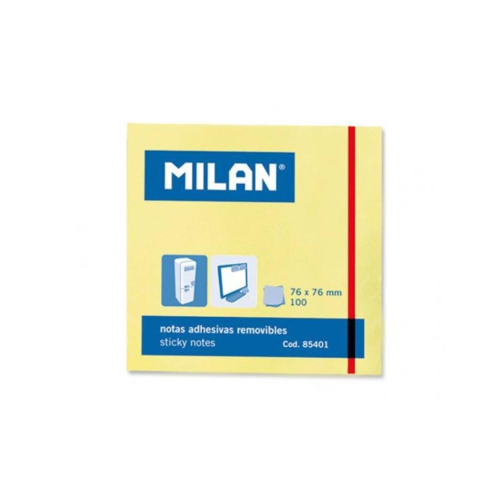 Notas adhesivas amarillas 76 x 76 mm milan