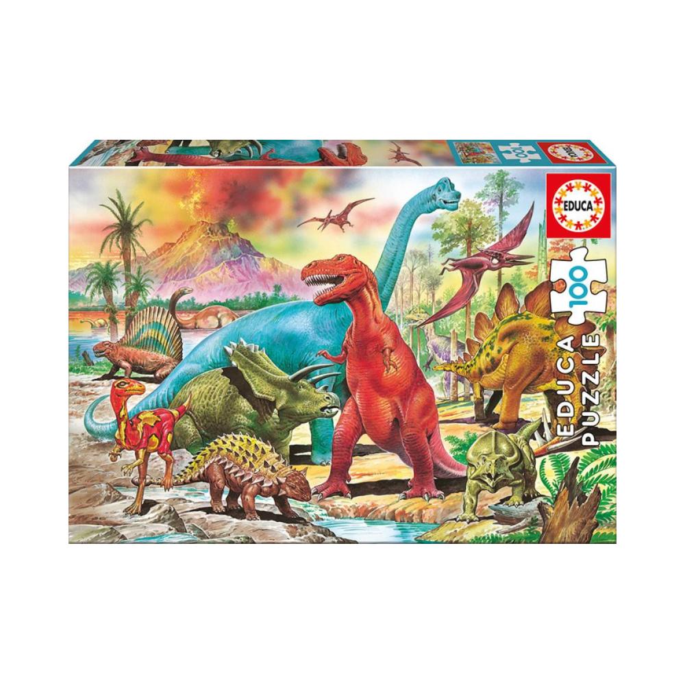 Puzzle 100 piezas dinosaurios educa