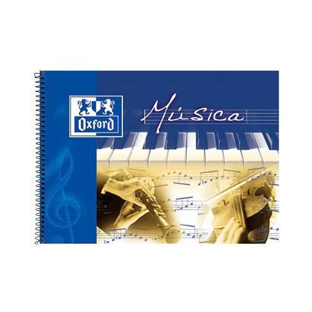 Cuaderno a5 musica tapa blanda espiral pentagramas 2 mm 20 hojas azul oxford
