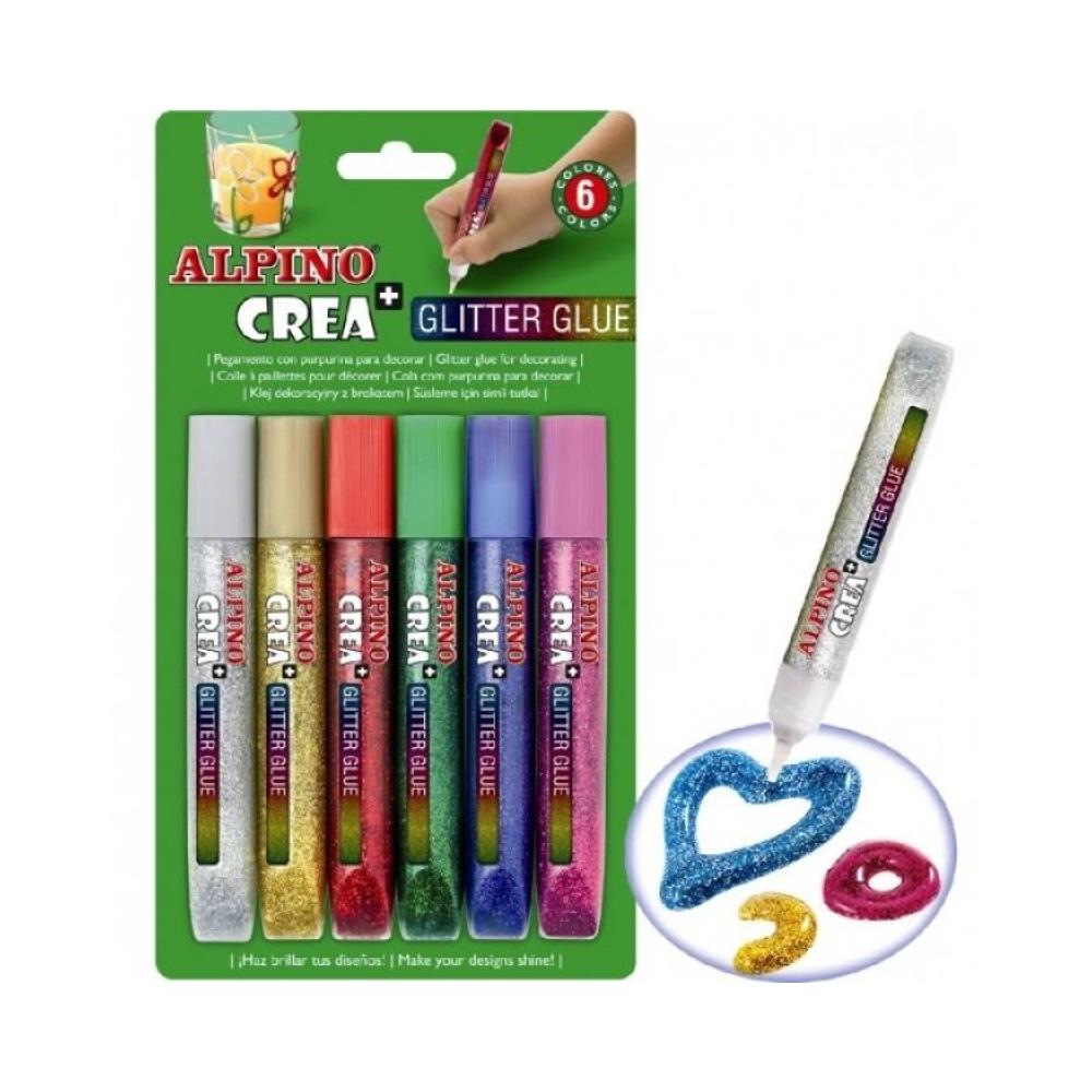 Glitter glue classic 6colores. alpino