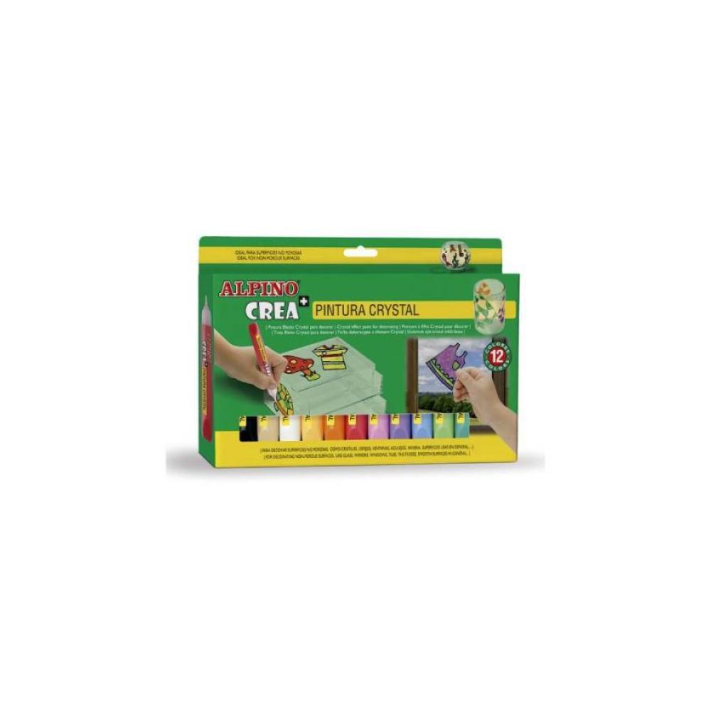 Pintura crystal relieve 12 colores. alpino crea