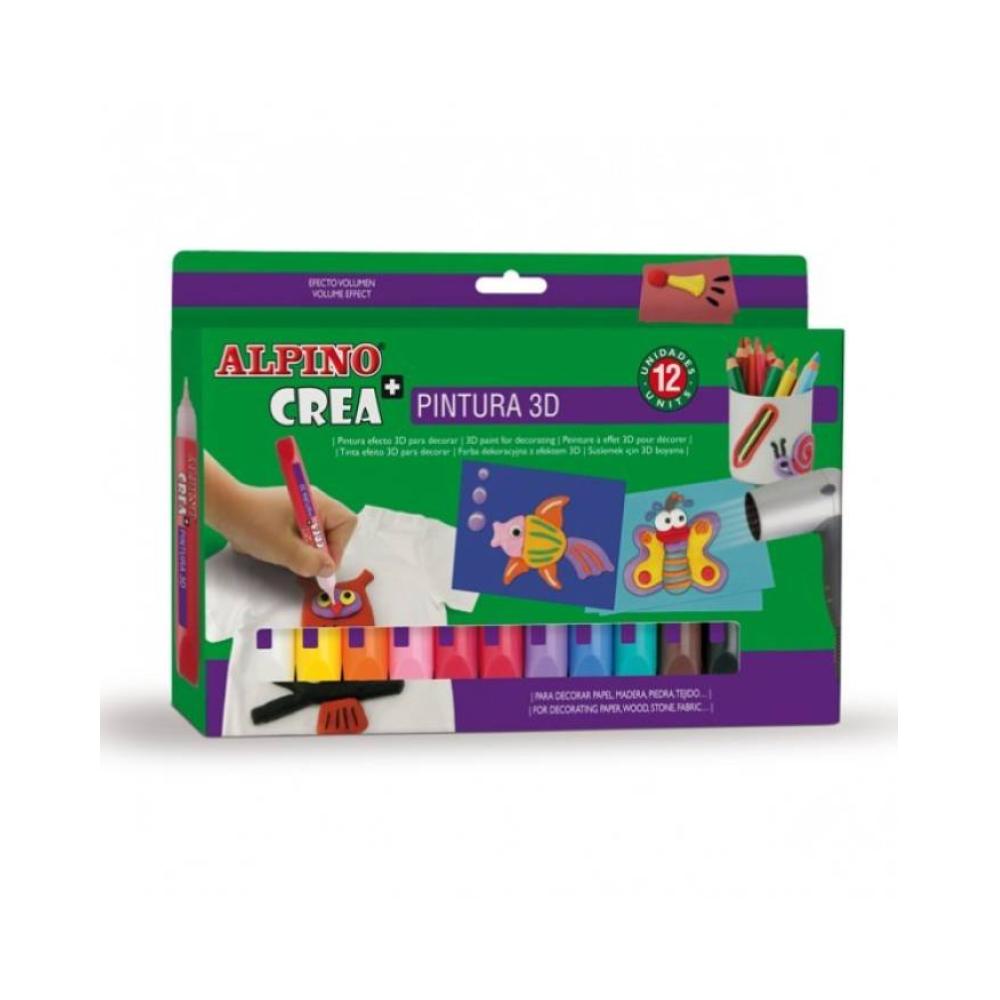 Pintura 3d relieve 12 colores. alpino crea