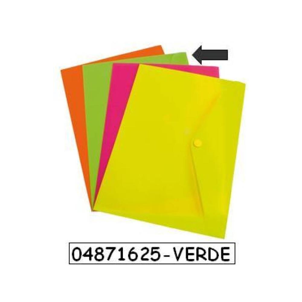 Sobre plastico folio broche verde
