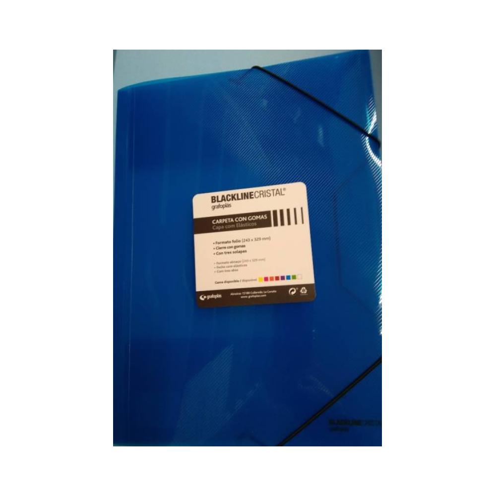 Carpeta folio goma azul