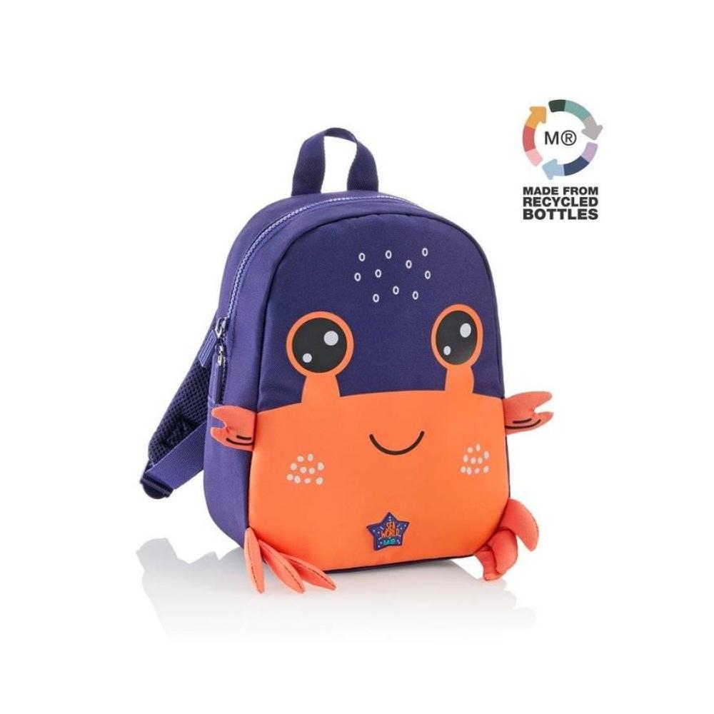 Mochila guarderia con bolsillo wild puppi cangrejo