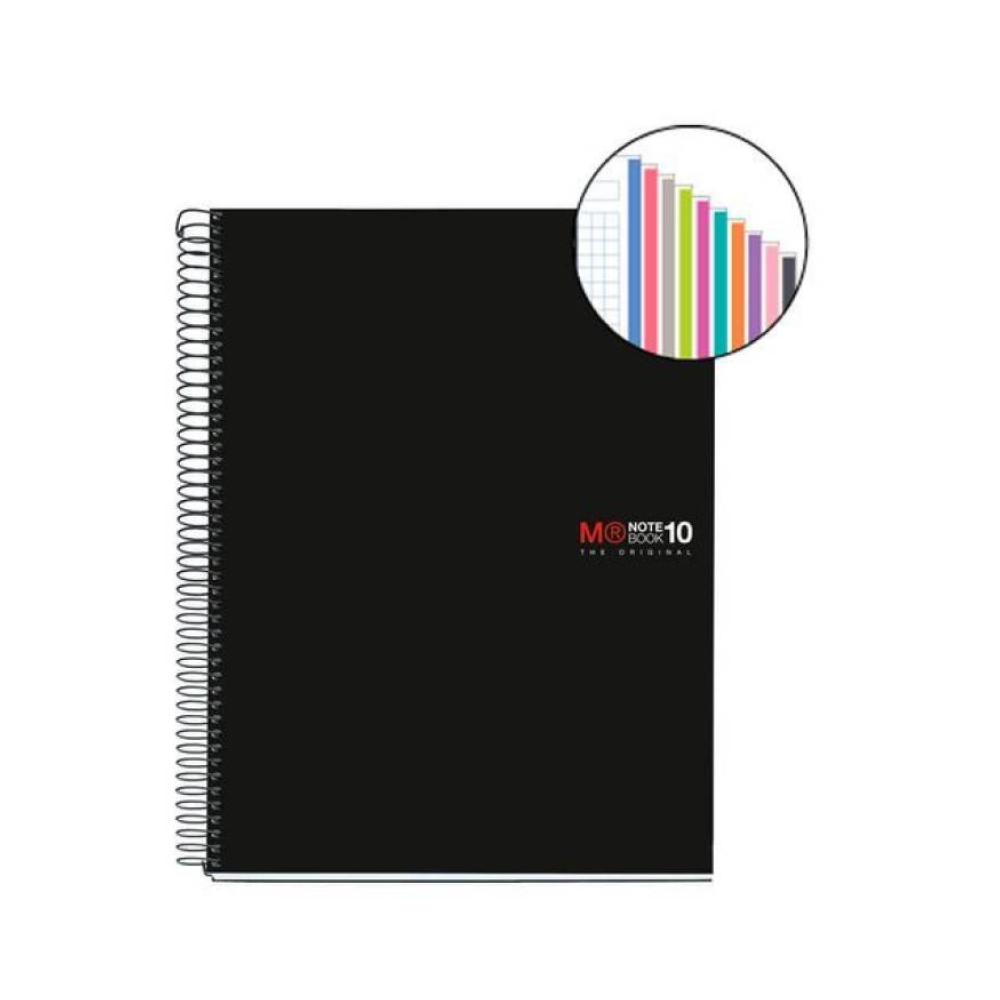 Bloc a4 notebook 8 polipropileno negro 200 hojas miquelrius