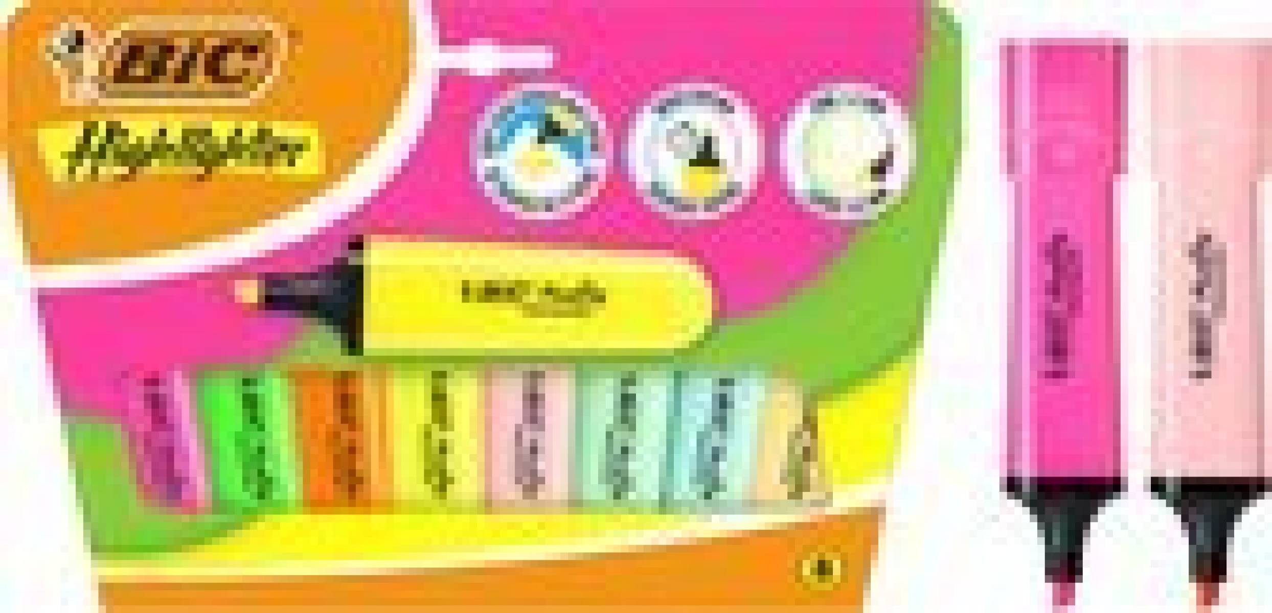 Pack 8 unidades fluorescente flat colores pastel y neon BIC