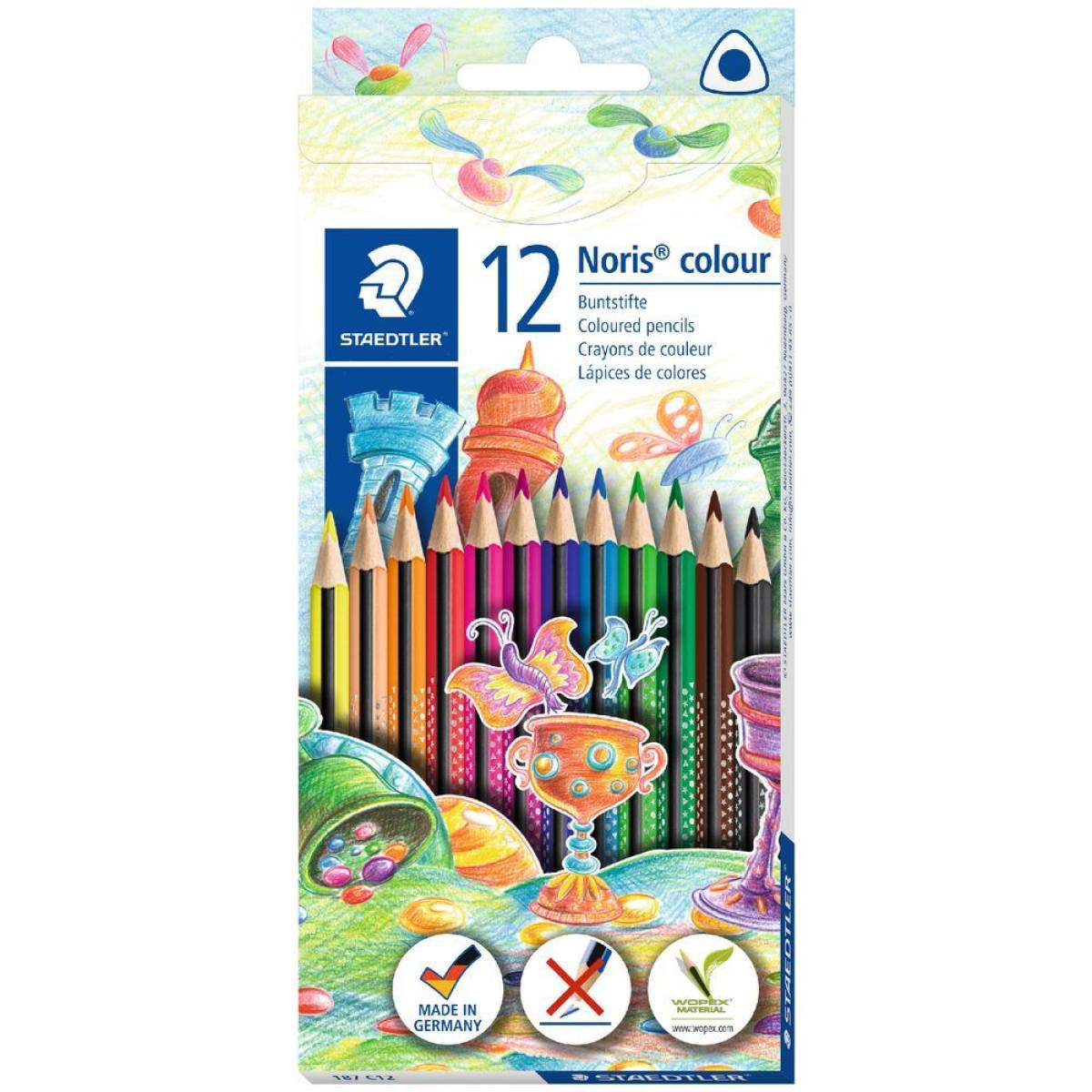 Lapices de colores staedtler noris colour slim triangular caja de 12 colores surtidos