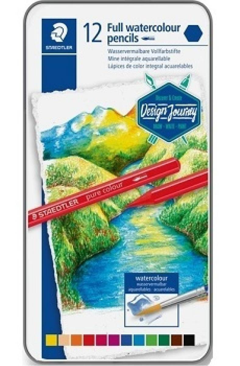 Staedtler 146 10G Pack de 12 Lapices de Colores Acuarelables - Sin Madera - Colores Surtidos