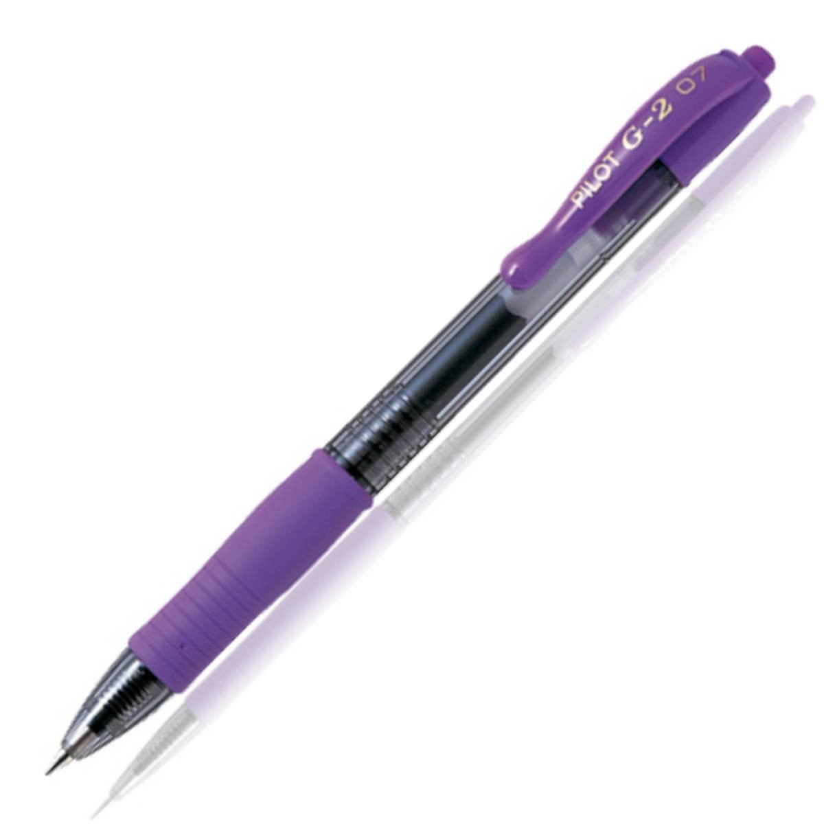 Boligrafo pilot g2 violeta tinta gel retractil sujecion de caucho