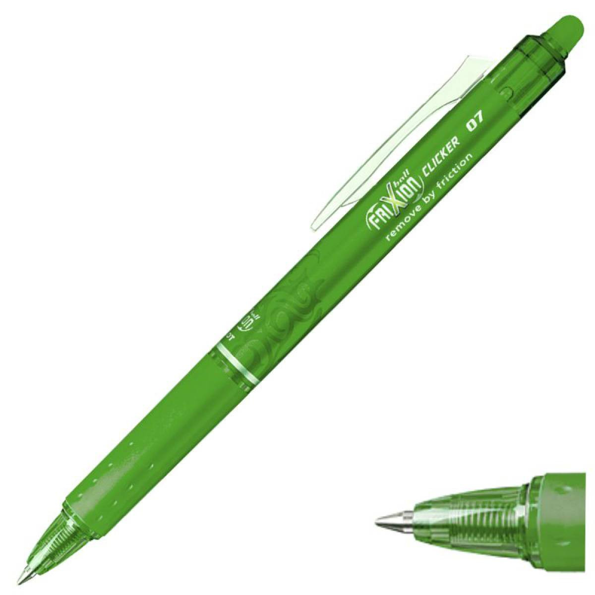 Boligrafo pilot frixion verde lima clicker borrable 0,7 mm