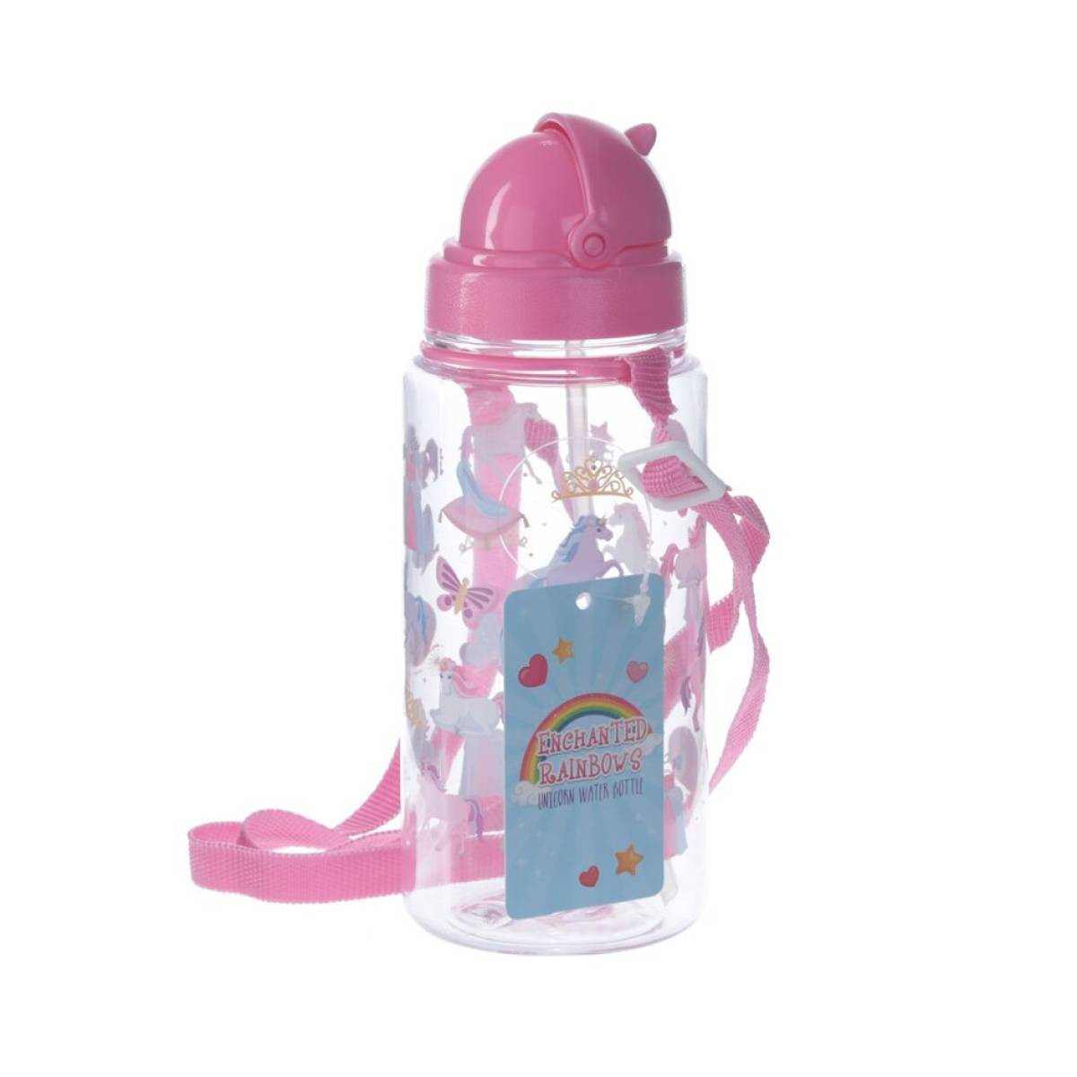Botella infantil con pajita Unicornio 450ml