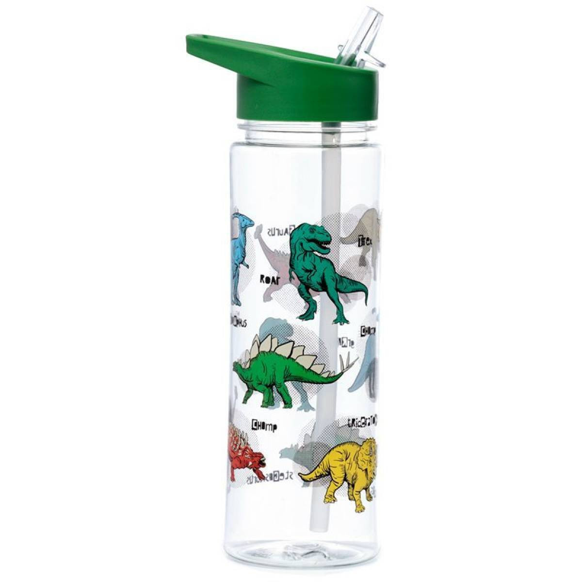 Botella inastillable con pajita y asa Dinosauria