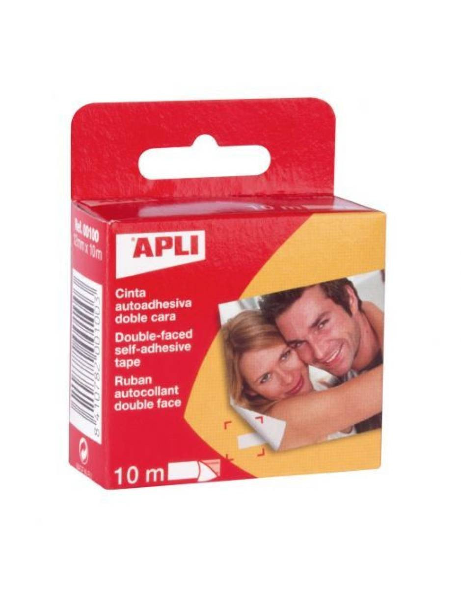 CINTA ADHESIVA APLI DOBLE CARA 12 mm 10m