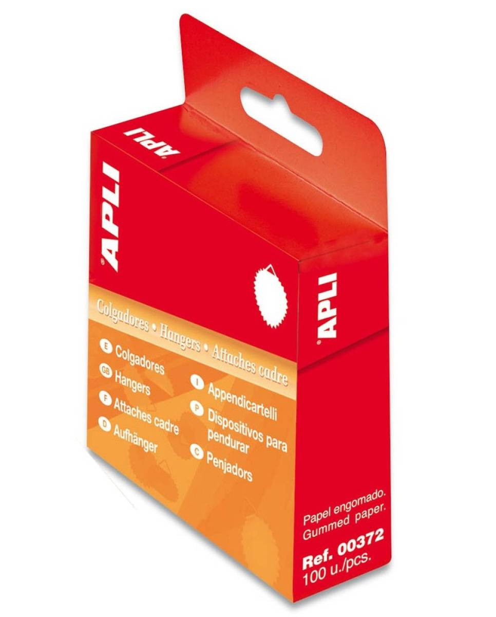 CAJA COLGADORES PAPEL ENGOMADO 100 U.