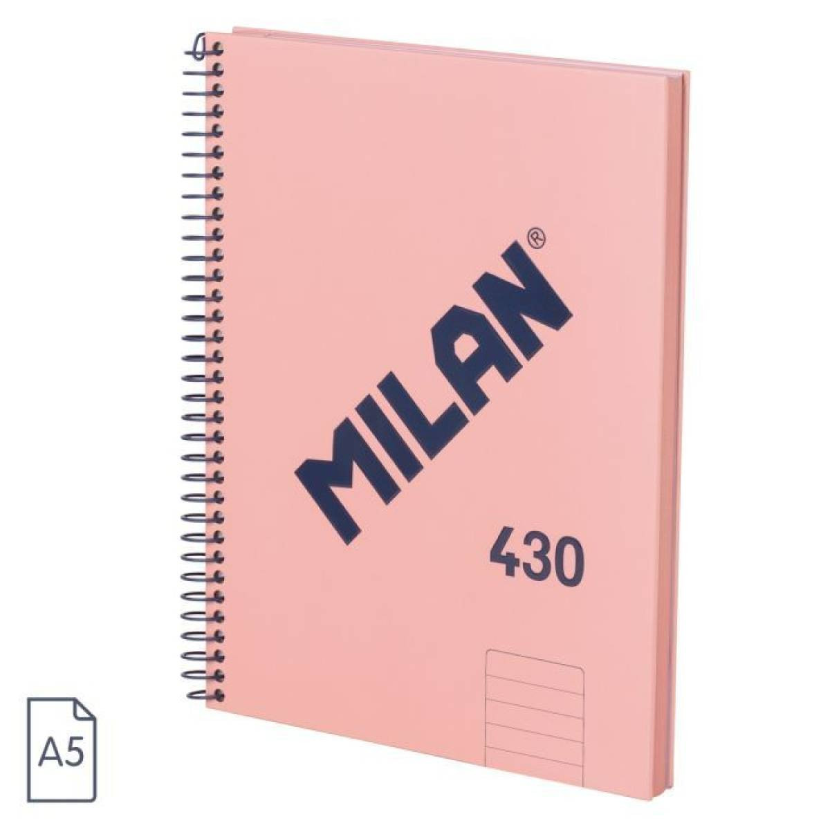 BLOCK MICRO ESPIRAL A5 RAYADA ROSA80H 95GR MILAN