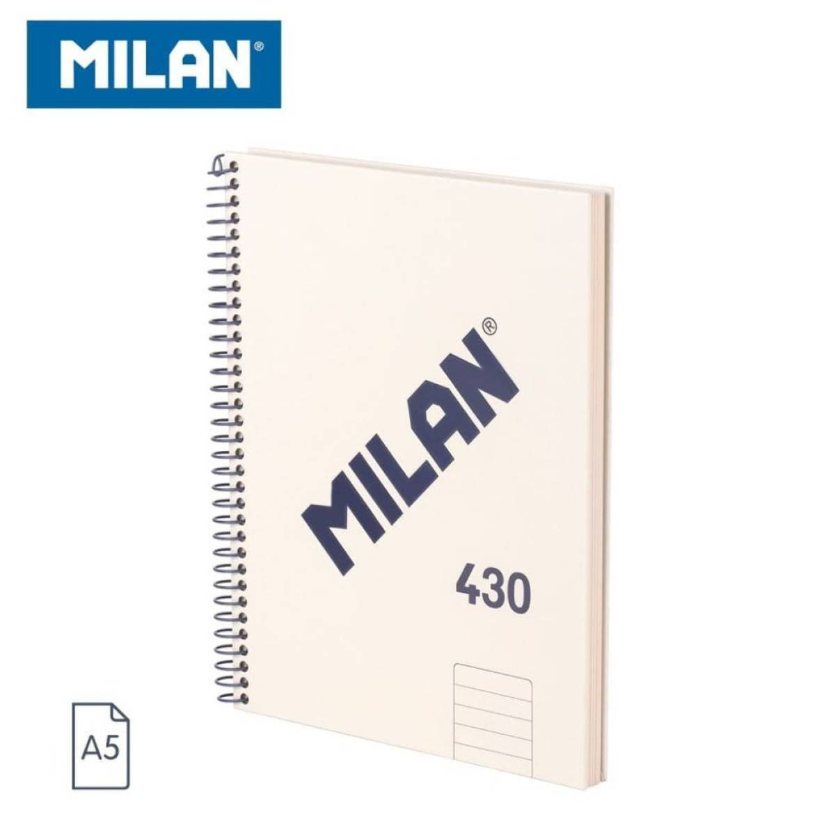 Cuaderno A5 Lineas Blanco con Tapa Dura MILAN 430