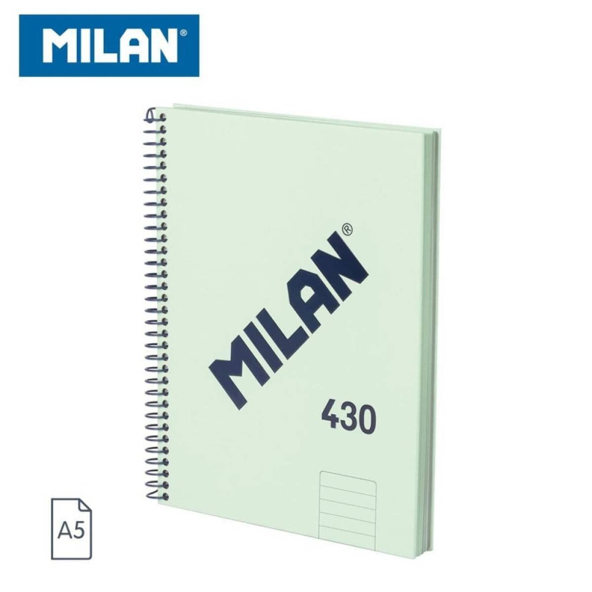 Cuaderno A5 Lineas Verde con Tapa Dura MILAN 430