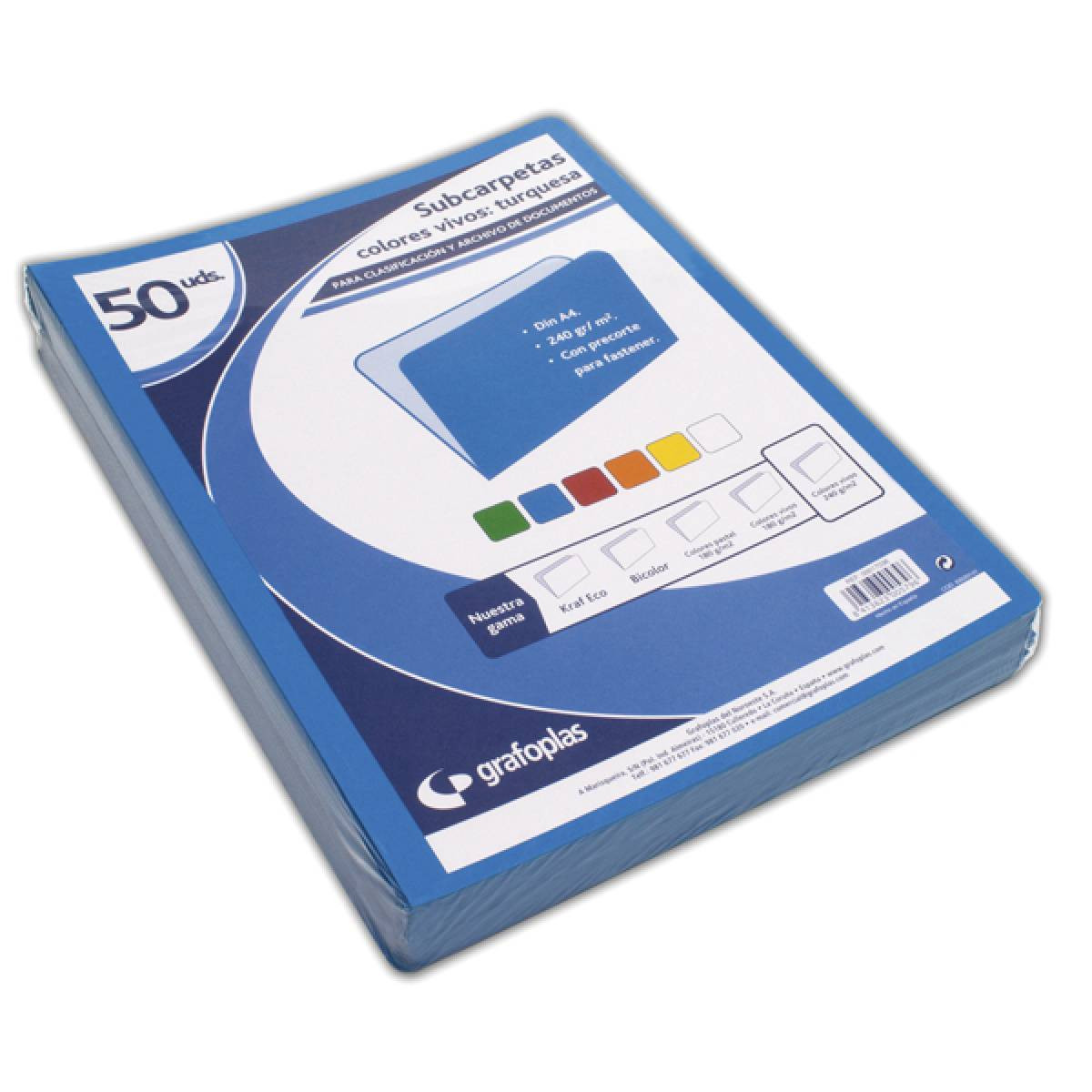 Subcarpetas a4 azules 50 unidades