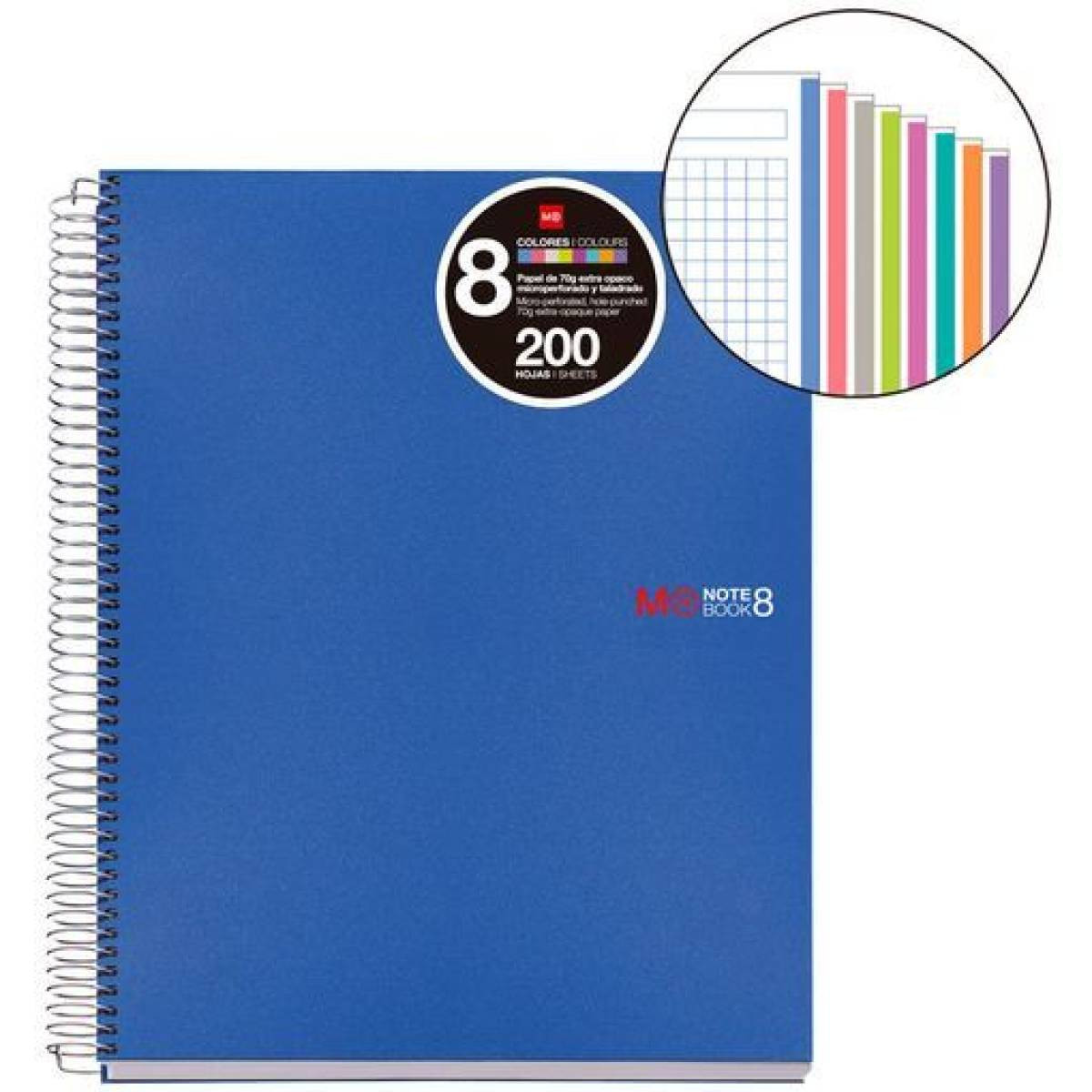 Bloc a4 notebook 8 polipropileno azul 200 hojas miquelrius